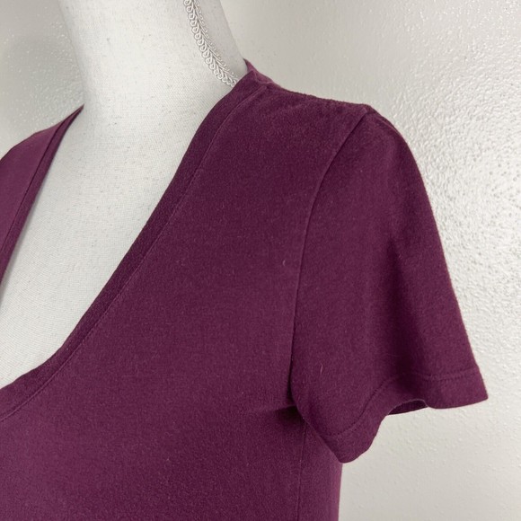 Pink Victoria's Secret Shirt Women Medium Purple Short Sleeve V-Neck Sleepwear - Picture 10 of 13